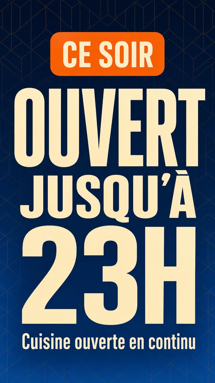Exemple d'affiche pour écran : Vitrine · ouvert jusqu'à 23 h
