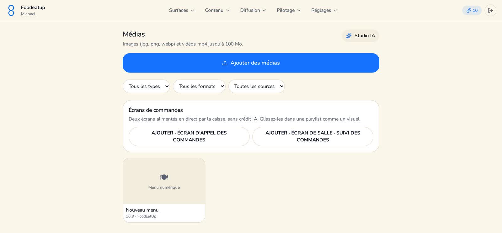 Capture de l'écran : Fidélité, jeu concours et écrans d'engagement